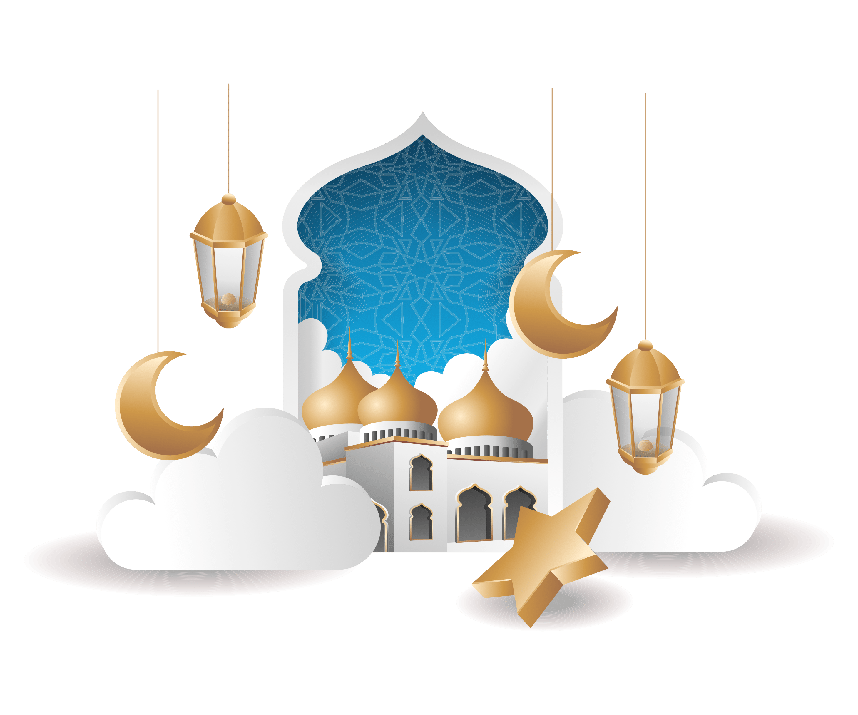 Mosque Concept Ramadan kareem illustration Free Vector